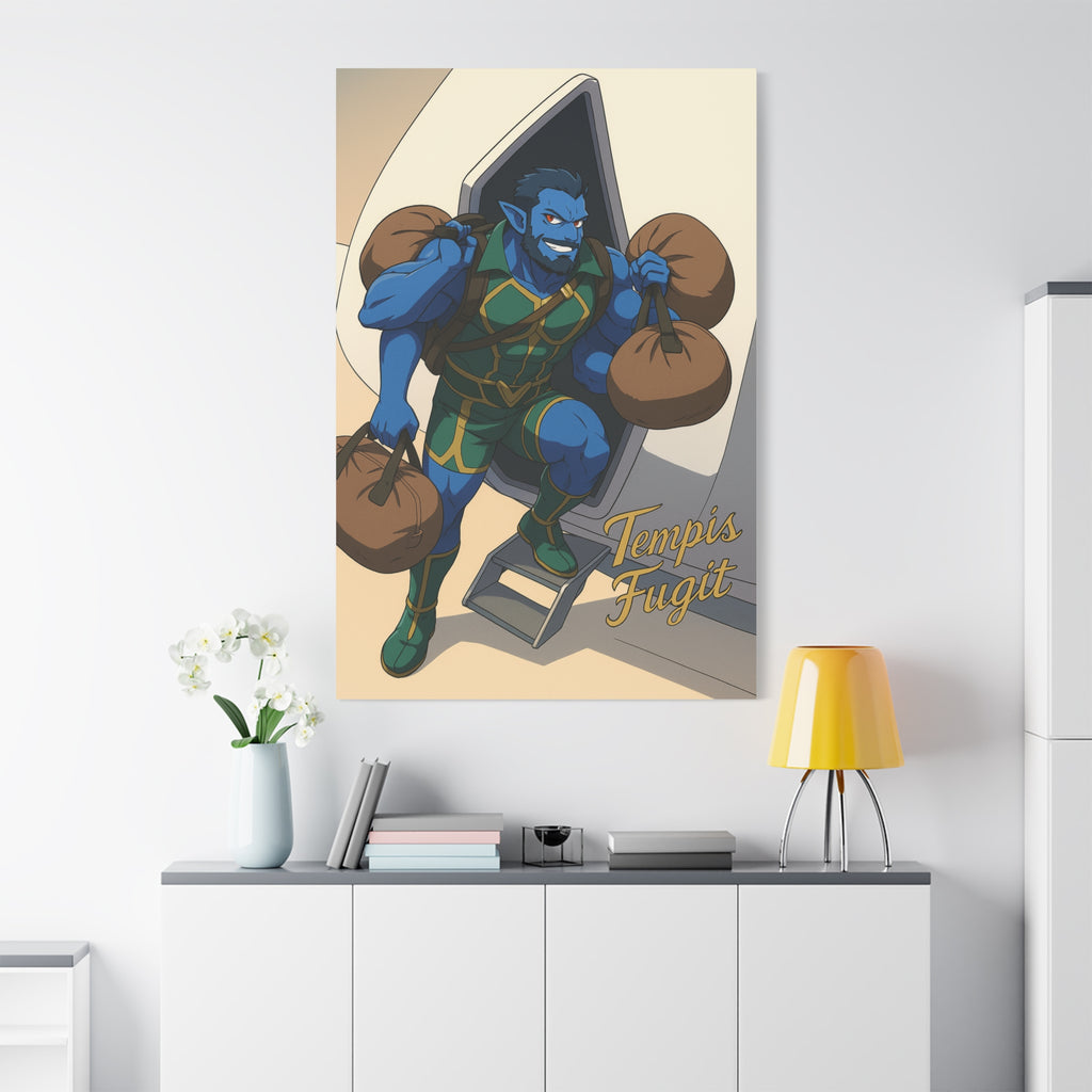 Canvas Wall Art, Anime Tempis Fugit from Da Guv, Sci-Fi Matte Print, Stretched Painting, 25&quot; Home Decor, Manga Poster, Geek Gift