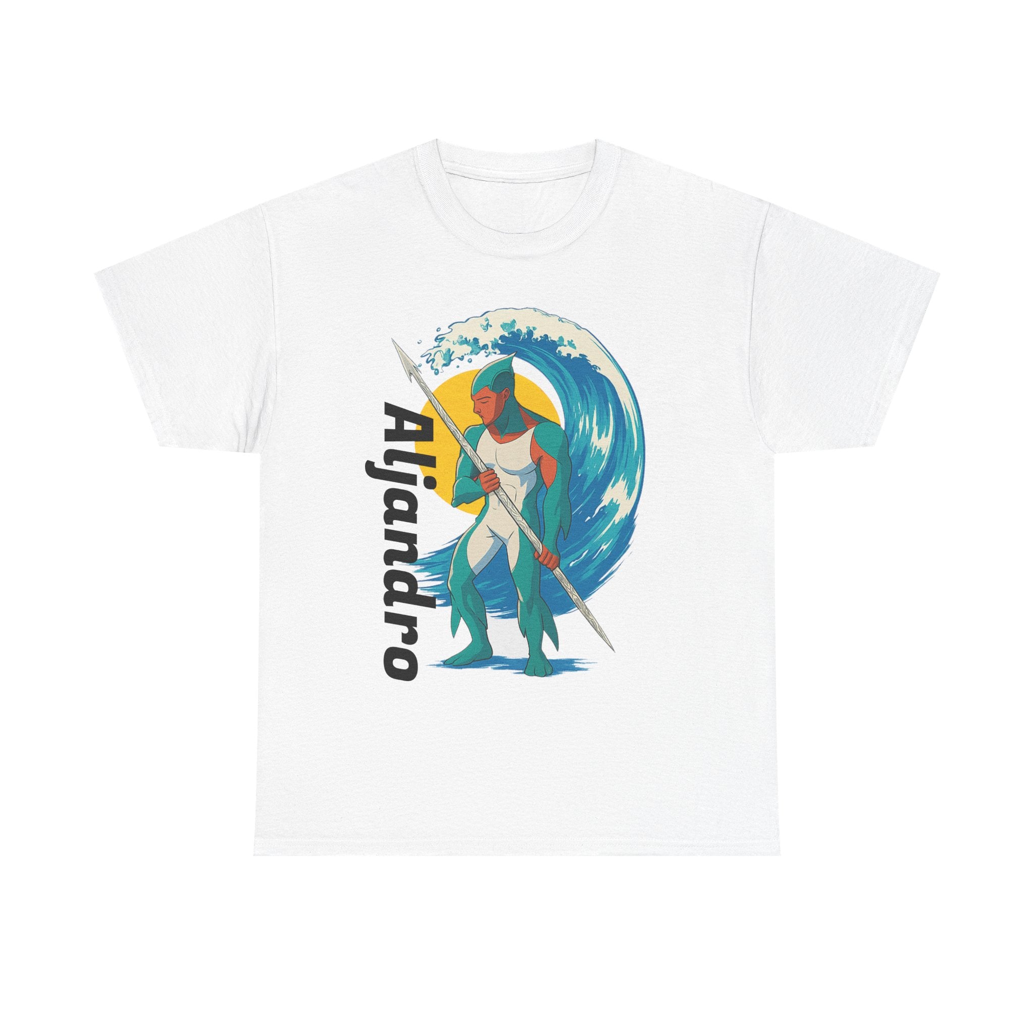 Anime Aljandro Tee - Personalized Heavy Cotton T-Shirt, Unique Gift for Him, Beach Vibes, Casual Wear, Art-Inspired Apparel