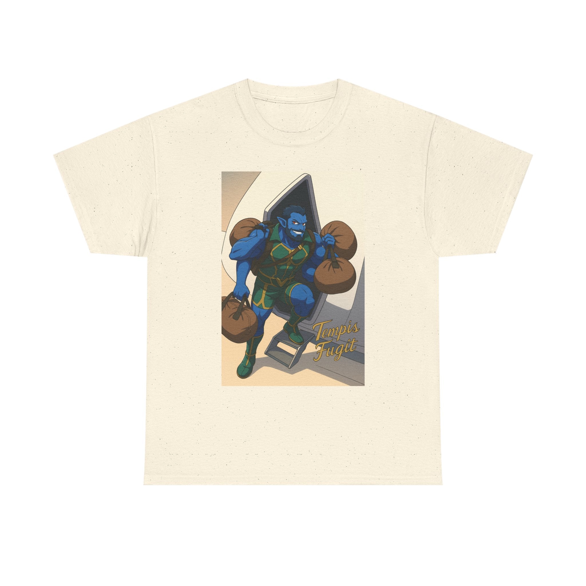 Anime Tempis Fugit Unisex Tee, Sci-Fi Book Da Guv Fan Shirt, Heavy Cotton Top, Manga Lover Gift, Graphic Novel T-Shirt