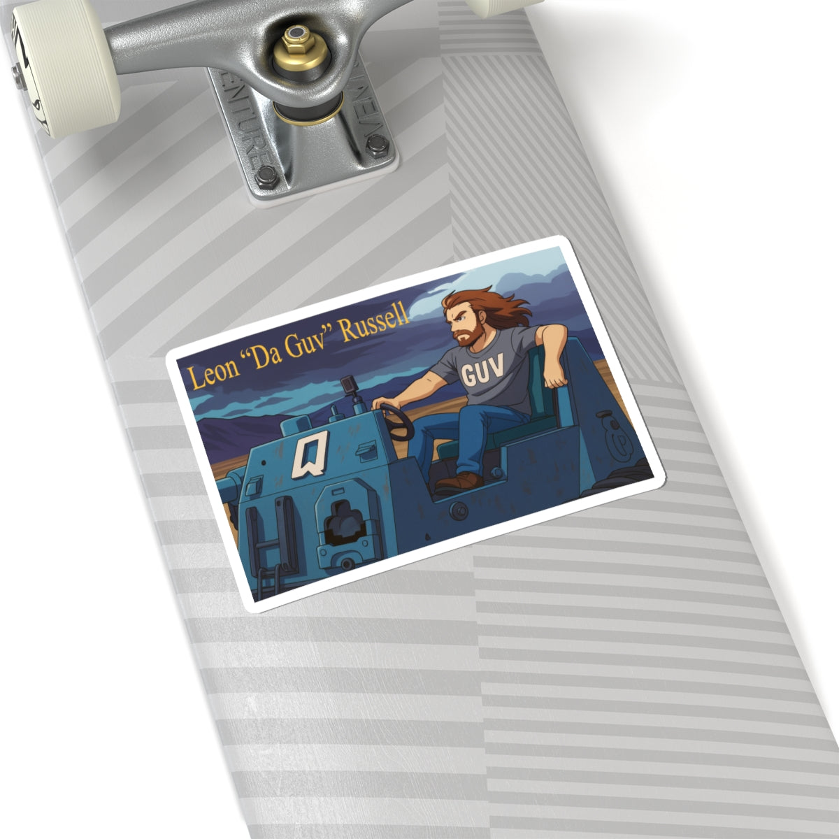 Leon "Da Guv" Russell Banshee Tank Kiss-Cut Stickers, Sci-Fi Book Fan Art Decal, Peel and Stick Vinyl Decor, Laptop Tablet Car Window Bumper