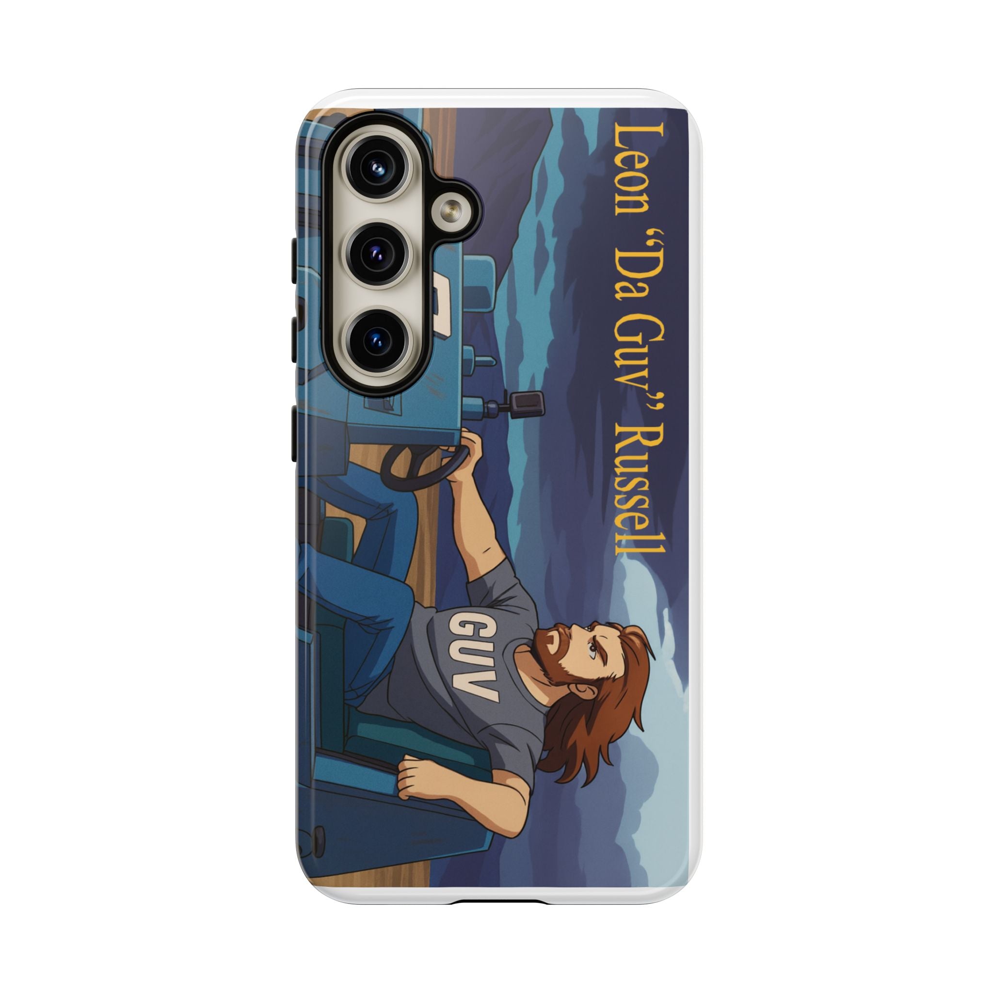 Phone Cases, Tough Phone Covers, Book Character Fan Gift, Sci-Fi Tank Art, Leon 'Da Guv' Russell Design