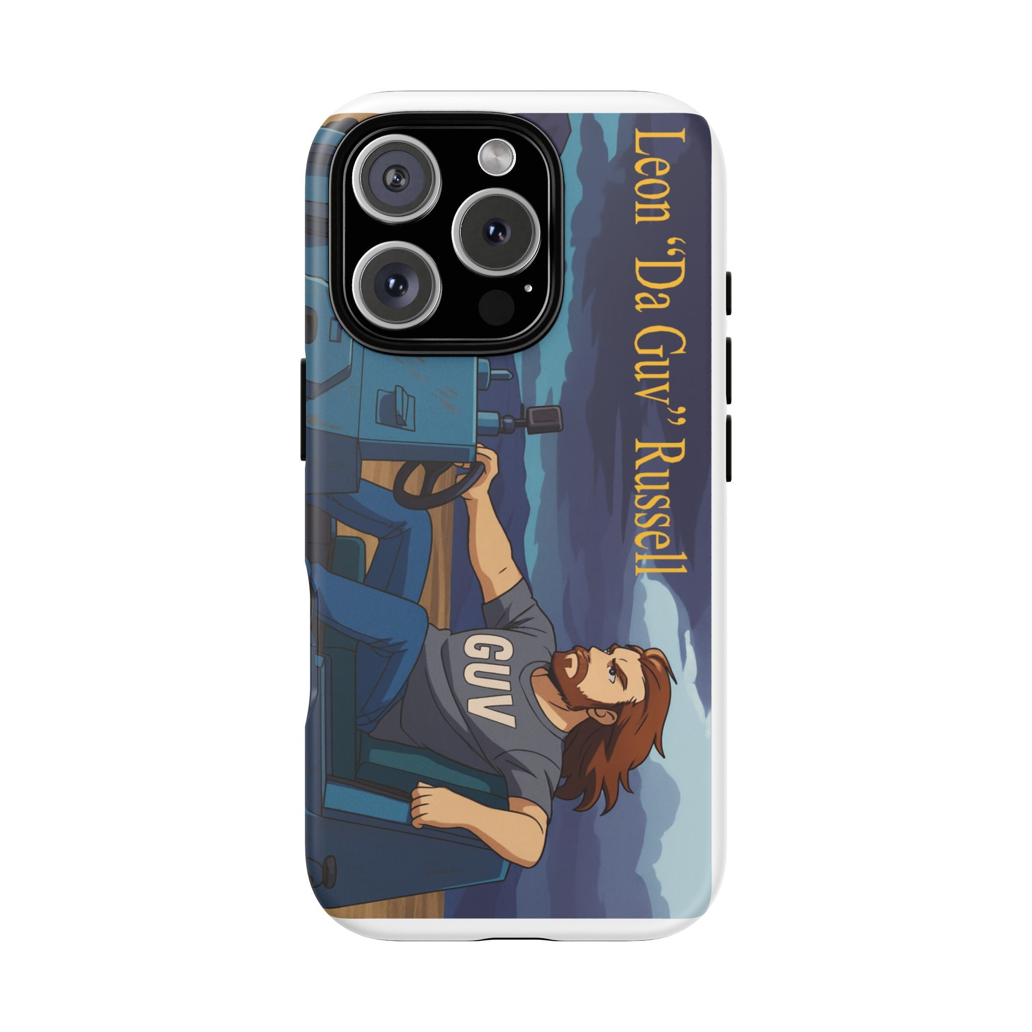 Phone Cases, Tough Phone Covers, Book Character Fan Gift, Sci-Fi Tank Art, Leon 'Da Guv' Russell Design