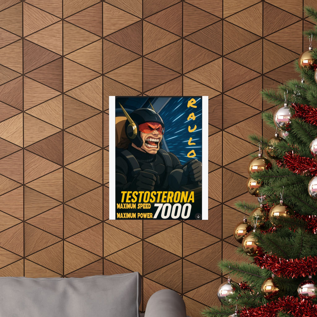 Vertical Poster, Sci-Fi Anime Raulo Driving Testosterona 7000 from Da Guv Book, Matte Wall Art, Home Decor Print, Room Decoration
