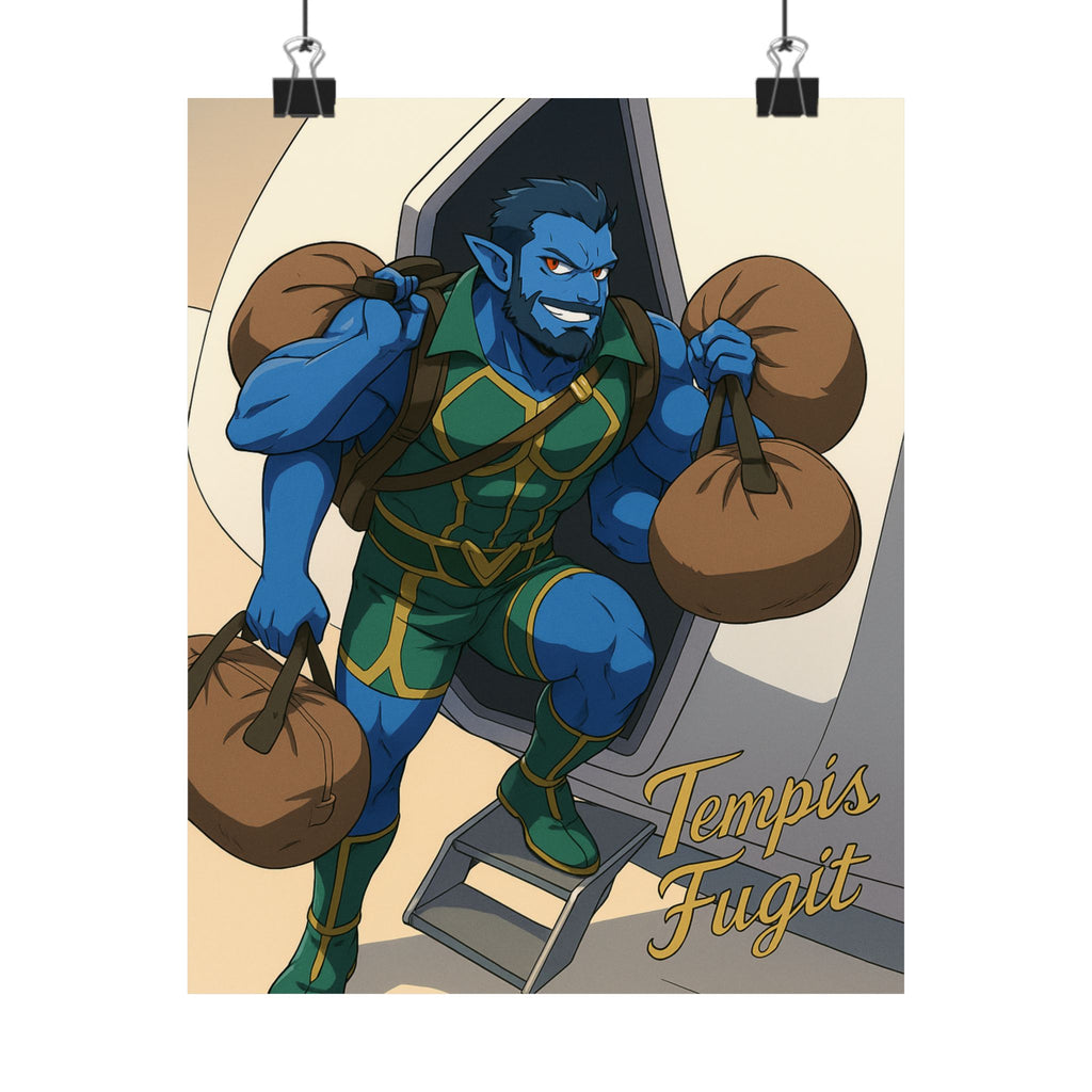 Anime Tempis Fugit Matte Vertical Posters - Sci-Fi Book Da Guv Art Prints, Wall Decor, Fan Merchandise, Geek Gift, Room Decoration