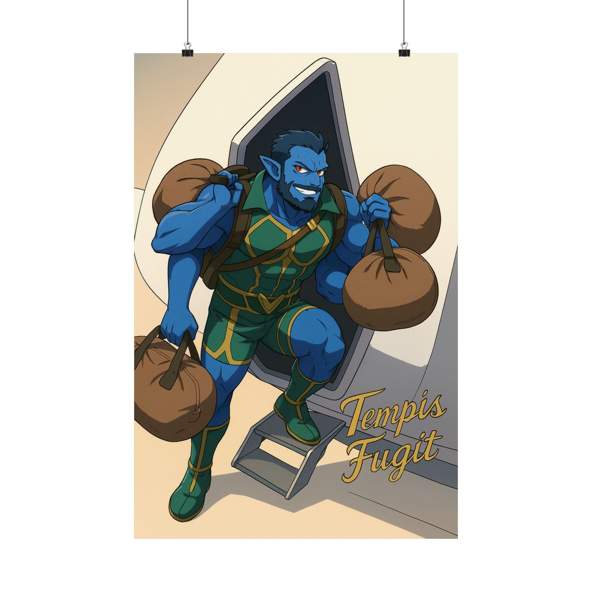 Anime Tempis Fugit Matte Vertical Posters - Sci-Fi Book Da Guv Art Prints, Wall Decor, Fan Merchandise, Geek Gift, Room Decoration